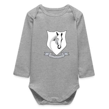 Horse riding - Baby Organic Long-Sleeved Bodysuit - heather grey - Front
