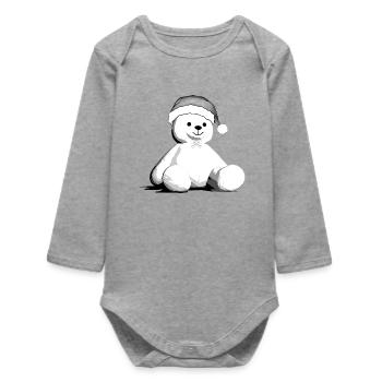 Bear cub - Baby Organic Long-Sleeved Bodysuit - heather grey - Front