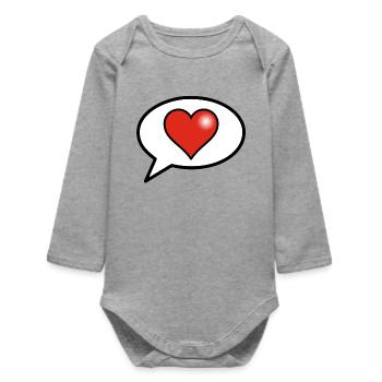 Love Bubble - Baby Organic Long-Sleeved Bodysuit - heather grey - Front