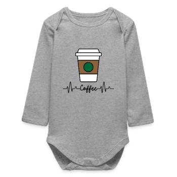 Couleur de la tasse à café - Body bébé manches longues biologique - gris chiné - Devant