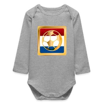 Pays-Bas Football - Body bébé manches longues biologique - gris chiné - Devant
