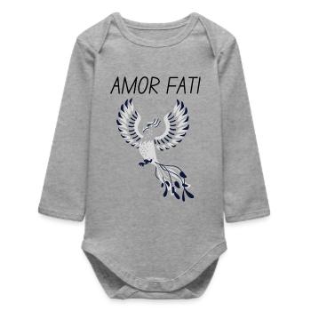 Amor Fati - Body bébé manches longues biologique - gris chiné - Devant