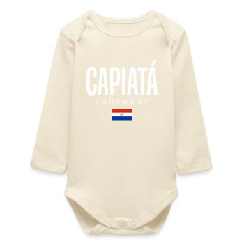 Capiatá, Paraguay, Paraguayan - Baby Organic Long-Sleeved Bodysuit - soft Ecru - Front