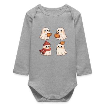 Warme Herbstgeister - Baby Organic Langarmbody - Grau meliert - Vorne