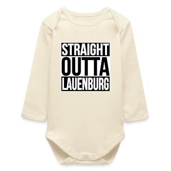 Straight Outta Lauenburg - Baby Organic Long-Sleeved Bodysuit - soft Ecru - Front