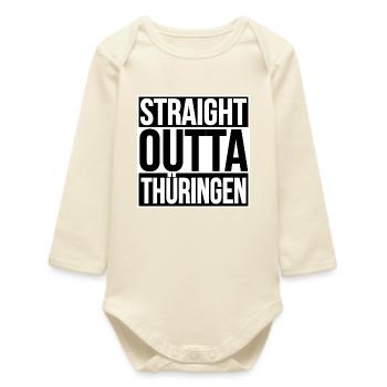 Straight Outta Thuringia - Baby Organic Long-Sleeved Bodysuit - soft Ecru - Front