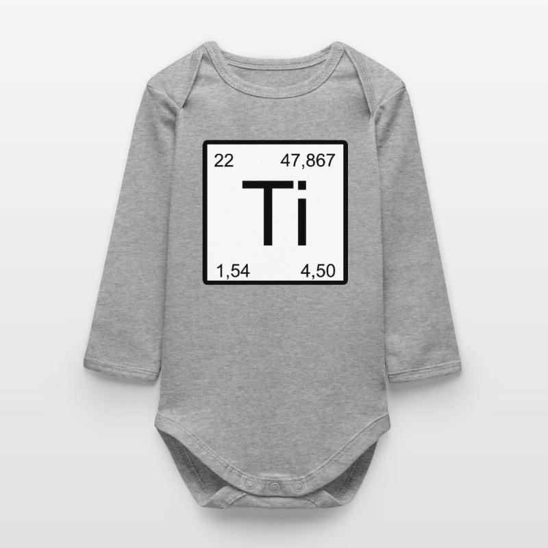 Titanium Elementsymbol Minimal Tile Baby Organic Langarmbody