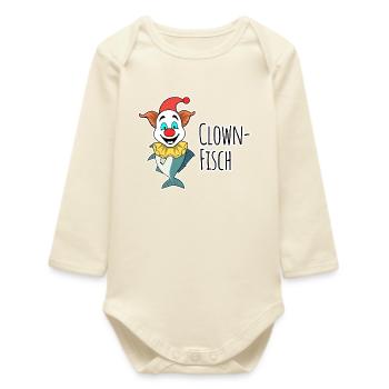 Ein lustiger Clown Fisch aus dem Zirkus im Meer - Baby Organic Langarmbody - Natur - Vorne