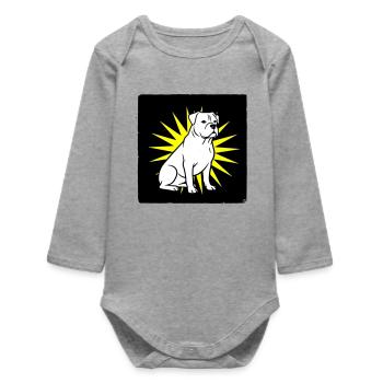 Cool Dog dans le style Punk Rock & Pop Art - Body bébé manches longues biologique - gris chiné - Devant