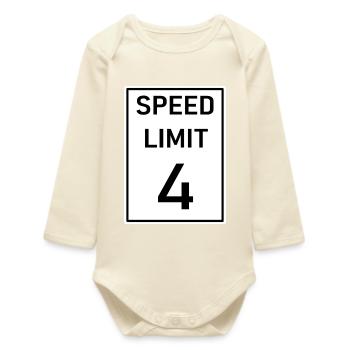 Speed limit - Baby Organic Long-Sleeved Bodysuit - soft Ecru - Front