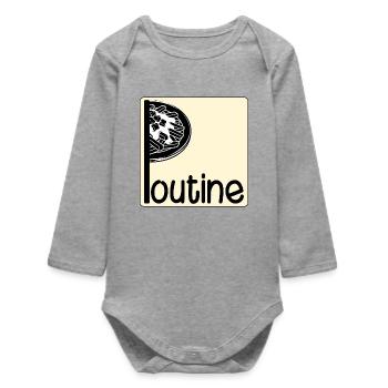 Poutine canadienne - Body bébé manches longues biologique - gris chiné - Devant