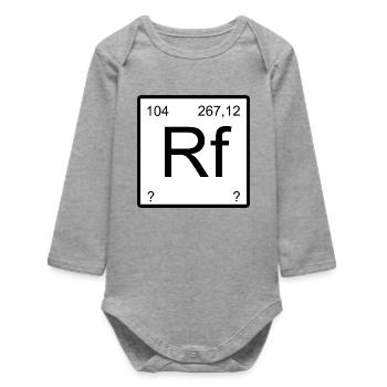 Carré symbolique de Rutherfordium - Body bébé manches longues biologique - gris chiné - Devant