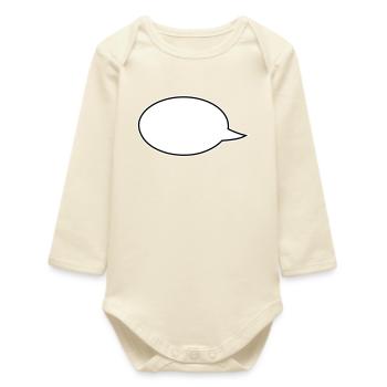 Speech Bubbles Comic Links - Baby Organic Long-Sleeved Bodysuit - soft Ecru - Front