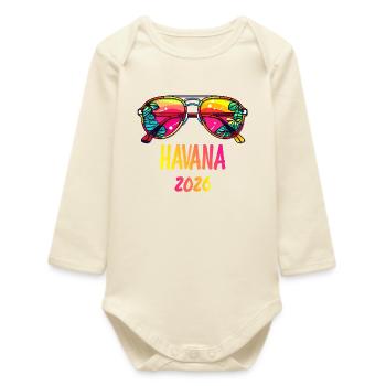 Havana 2026 Sunglasses Design - Baby Organic Long-Sleeved Bodysuit - soft Ecru - Front