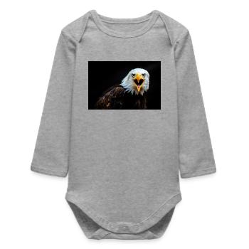 Wütender Adler Blick - Baby Organic Langarmbody - Grau meliert - Vorne