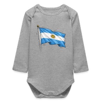Drapeau de l’Argentine - Body bébé manches longues biologique - gris chiné - Devant