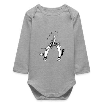 Sausage rider - Baby Organic Long-Sleeved Bodysuit - heather grey - Front