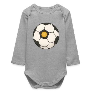 Football avec un point d’or - Body bébé manches longues biologique - gris chiné - Devant