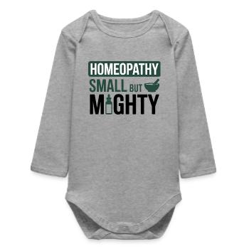 Homéopathie Petit mais puissant professionnel - Body bébé manches longues biologique - gris chiné - Devant