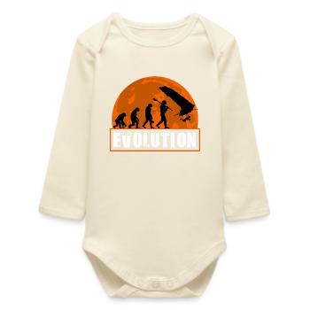 Évolution du design au coucher de soleil de pilote de deltaplane - Body bébé manches longues biologique - écru doux - Devant