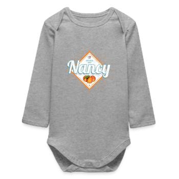 Nancy City Grand Est France Souvenir - Baby Organic Long-Sleeved Bodysuit - heather grey - Front