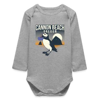 Cannon Beach Oregon - Baby Organic Langarmbody - Grau meliert - Vorne