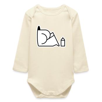 À la recherche de boîtes - Body bébé manches longues biologique - écru doux - Devant