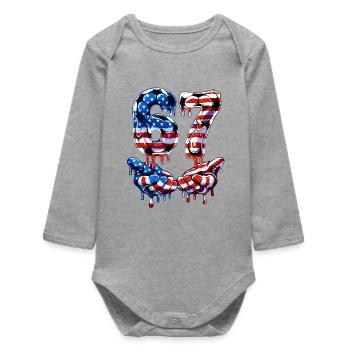 Soccer 67 Meme for Boys Kids 67 six seven 6 7 - Body bébé manches longues biologique - gris chiné - Devant
