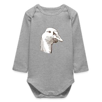 Gans - Baby Organic Langarmbody - Grau meliert - Vorne