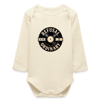 Refusal of the Ordinary - Vinyl DJ Music - Baby Organic Long-Sleeved Bodysuit - soft Ecru - Front