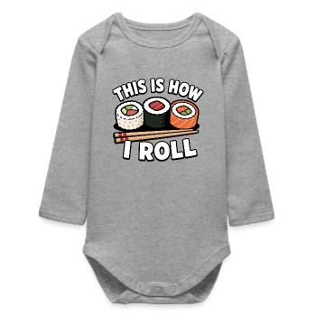 How to roll Japanese sashimi rolls - Baby Organic Long-Sleeved Bodysuit - heather grey - Front