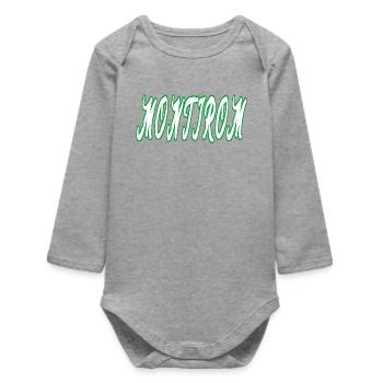 Montirom text - Baby Organic Langarmbody - Grau meliert - Vorne