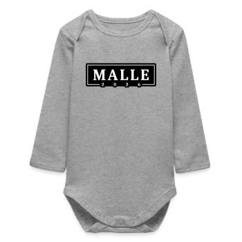 Malle 2026 Mallorca Urlaub - Baby Organic Langarmbody - Grau meliert - Vorne