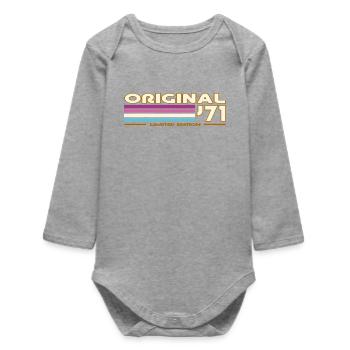 1971 - Baby Organic Long-Sleeved Bodysuit - heather grey - Front
