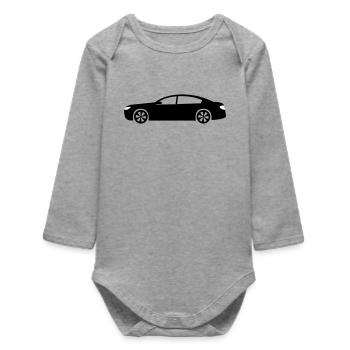 Voiture - Body bébé manches longues biologique - gris chiné - Devant