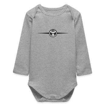 Sausage Bratwurst Icon - Baby Organic Long-Sleeved Bodysuit - heather grey - Front