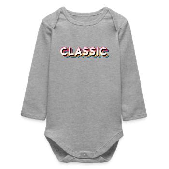 Rétro Classique - Body bébé manches longues biologique - gris chiné - Devant