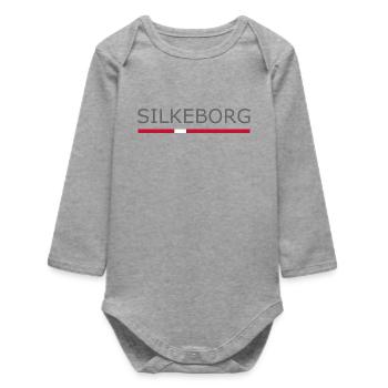 Silkeborg - Drapeau du Danemark - Dänemark - Body bébé manches longues biologique - gris chiné - Devant