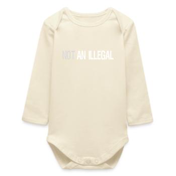 Pas un illégal - Un design audacieux - Body bébé manches longues biologique - écru doux - Devant