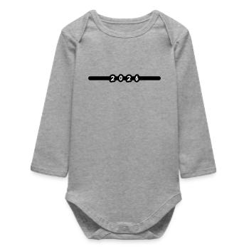 Année 2026 - Body bébé manches longues biologique - gris chiné - Devant