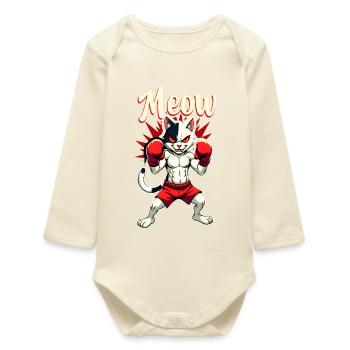 Funny Muay Thai Boxing Muay Thai - Baby Organic Langarmbody - Natur - Vorne