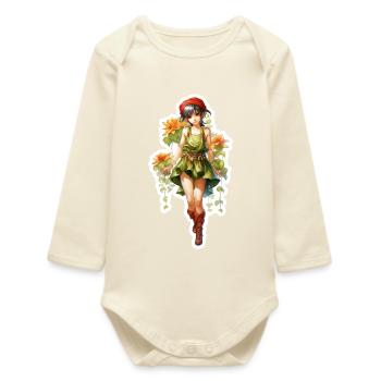 Chemise rouge délicate de la fille d’honneur - Body bébé manches longues biologique - écru doux - Devant
