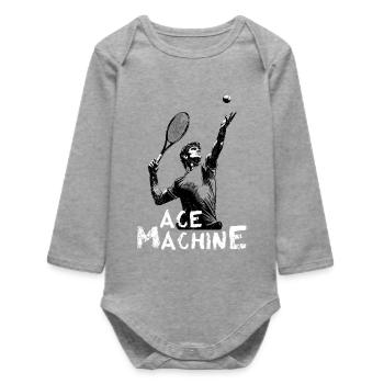Ace Machine Tennis Winner meilleur Serv - Body bébé manches longues biologique - gris chiné - Devant
