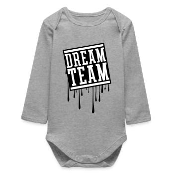 Dream Team - Baby Organic Long-Sleeved Bodysuit - heather grey - Front