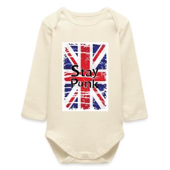 T-shirt Stay Punk Union Jack - Baby Organic Long-Sleeved Bodysuit - soft Ecru - Front