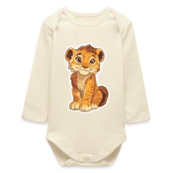 Lion - Baby Organic Long-Sleeved Bodysuit - soft Ecru - Front