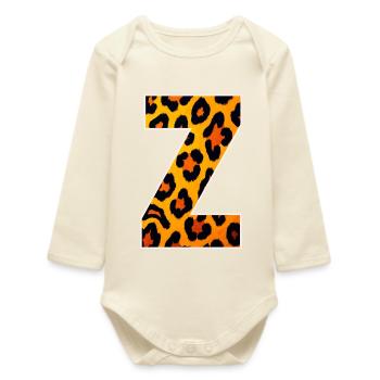 Leopardischer Z7 Print - Baby Organic Langarmbody - Natur - Vorne