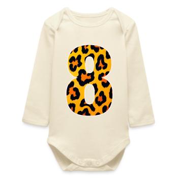 Leopard 8 Print - Baby Organic Langarmbody - Natur - Vorne
