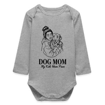 DOG_MOM - Body bébé manches longues biologique - gris chiné - Devant