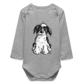 Mignon Havanais - Body bébé manches longues biologique - gris chiné - Devant